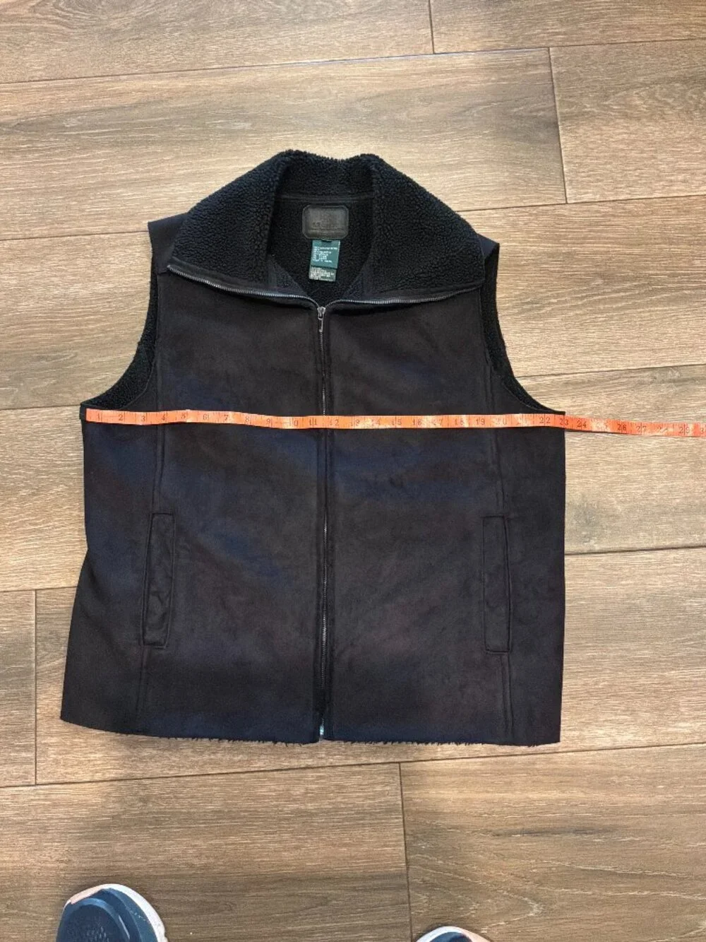 Lauren Ralph Lauren black label faux suede fleece lined women's black vest sz XL - Picture 2 of 6